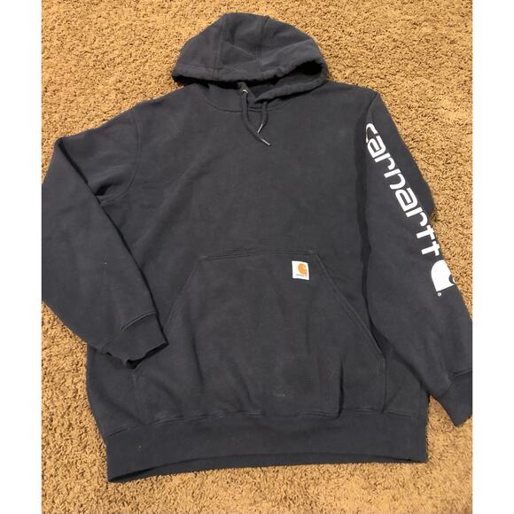 Carhartt Original Fit navy blue pullover hoodie men's size medium - Picture 1 of 3